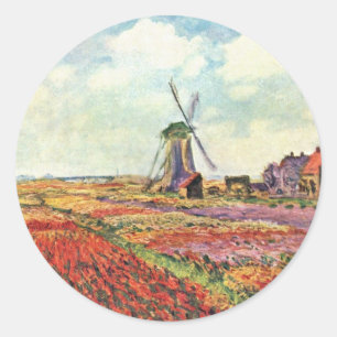 Tulpen uit nederland door Claude Monet Ronde Sticker