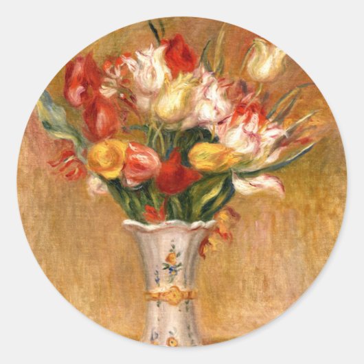 Tulpen van Auguste Renoir Ronde Sticker (Voorkant)