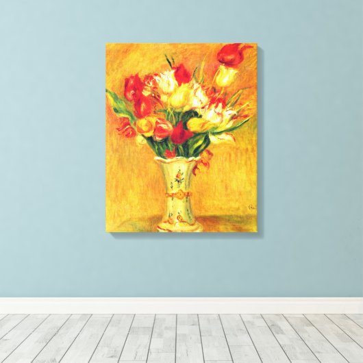 Tulpen van Pierre Renoir, impressionistische kuns Canvas Afdruk (Insitu (Houten vloer))
