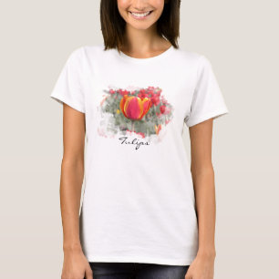 Tulpen van rood en geel t-shirt