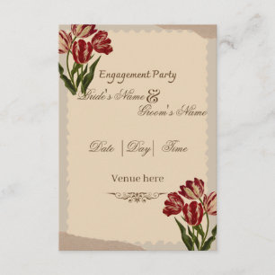 Tulpen verlovingsfeest uitnodiging in vintage bloe