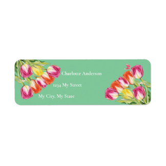 Tulpen & Vlinder Groen Vrijgezellenfeest Etiket
