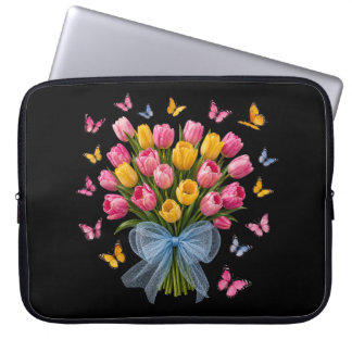 Tulpen & Vlinders Elegantie Laptophoes Laptop Sleeve