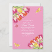 Tulpen & Vlinders Roze Bruidsbrunch Kaart (Voorkant)