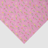 Tulpen & Vlinders Roze Patroon Tissuepapier (Detail)