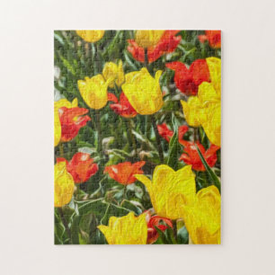 Tulpen voor rood en geel legpuzzel