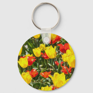 Tulpen voor rood en geel sleutelhanger