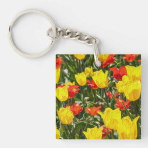 Tulpen voor rood en geel sleutelhanger