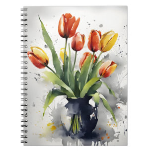 Tulpen - Watercolor bloemen Notitieboek