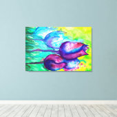 Tulpen Waterverf op canvas print (Insitu (Houten vloer))