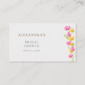 Tulpen Waterverf Roze Lente Vrijgezellenfeest Rece Informatiekaartje (Achterkant)