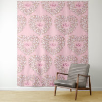 Tulpen wit roze monogram trouw achtergrond