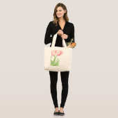 Tulpenbloei Canvas tas (Voorkant (model))