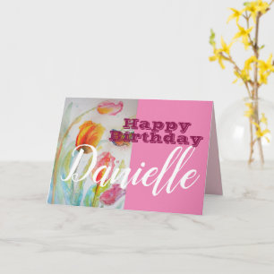 Tulpenbloem Happy Birthday Vrouwen Naam Kaart