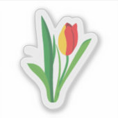 tulpenbloem | Schattigee bloem Sticker (Voorkant)