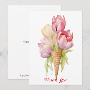 Tulpenbloemen dessert bedankkaart