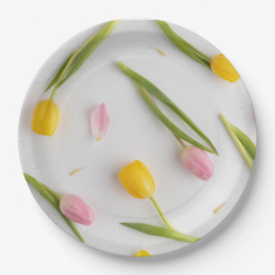 Tulpenbloemen papieren bordje
