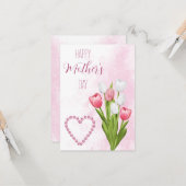 Tulpenboeket Fijne Moederdag kaart (Voorkant / Achterkant in situ)