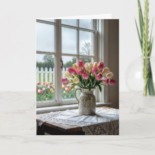 Tulpenboeket 'Thinking of You' van Rainy Window Kaart