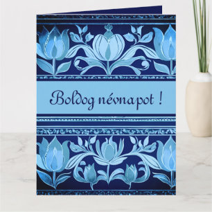 Tulpenkist in blues - Naam Day Kaart
