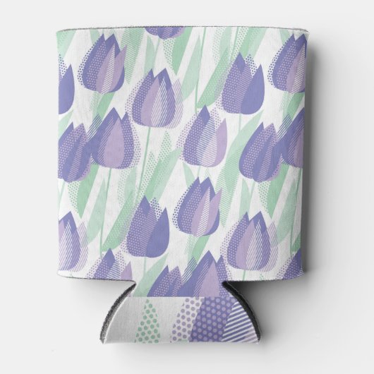 Tulpenontwerp: bleke violette bloemen. blikjeskoeler (Voorkant)