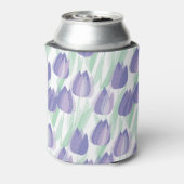 Tulpenontwerp: bleke violette bloemen. blikjeskoeler (Blikje Achterkant)