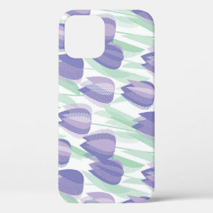 Tulpenontwerp: bleke violette bloemen. iPhone 12 hoesje