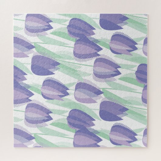 Tulpenontwerp: bleke violette bloemen. legpuzzel (Horizontaal)