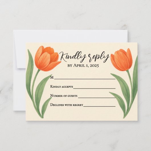 Tulpenparadijs antwoordkaart RSVP kaartje (Voorkant)