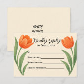 Tulpenparadijs antwoordkaart RSVP kaartje (Voorkant / Achterkant)