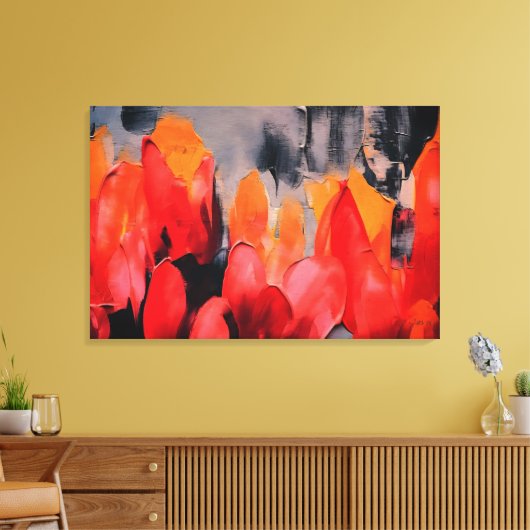 Tulpenveld – Abstracte bloemintensiteit Canvas Afdruk (Insitu (Woonkamer))