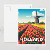 Tulpenvelden Windmolen Holland Nederland Briefkaart (Voorkant / Achterkant)