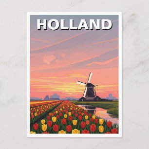 Tulpenvelden Windmolen Holland Nederland Briefkaart