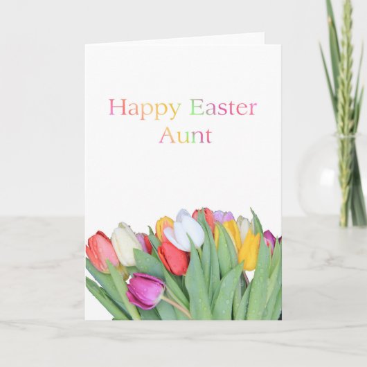 Tulpkaart voor tante Happy Easter Feestdagen Kaart (Voorkant)