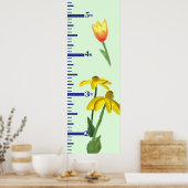 Tulps and Daisies Growth Chart Poster (Keuken)