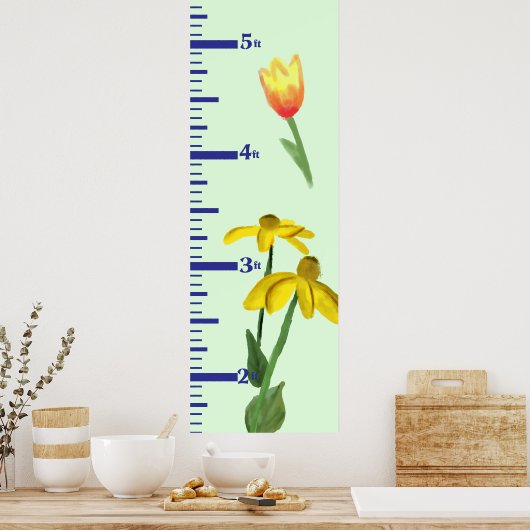 Tulps and Daisies Growth Chart Poster (Keuken)