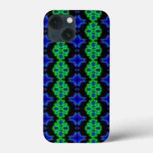 Tulps Artdeco in Retrostijl groen zwart iPhone 13 Mini Hoesje