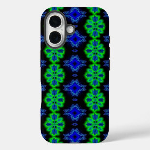 Tulps Artdeco in Retrostijl groen zwart iPhone 16 Hoesje