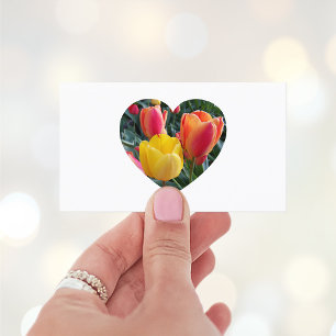 Tulps Blossom Heart Shape Foto Visitekaartje