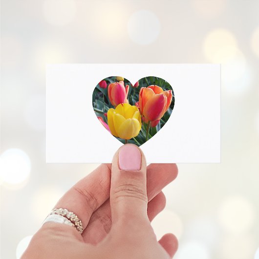 Tulps Blossom Heart Shape Foto Visitekaartje