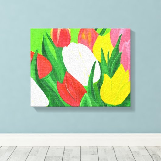 Tulps Canvas afdrukken (Insitu (Houten vloer))