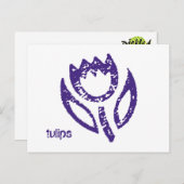 Tulps Deep Blue Tulip Briefkaart (Voorkant / Achterkant)
