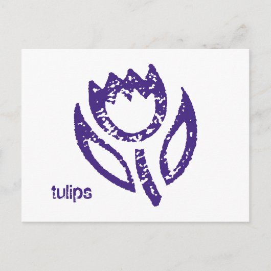 Tulps Deep Blue Tulip Briefkaart (Voorkant)
