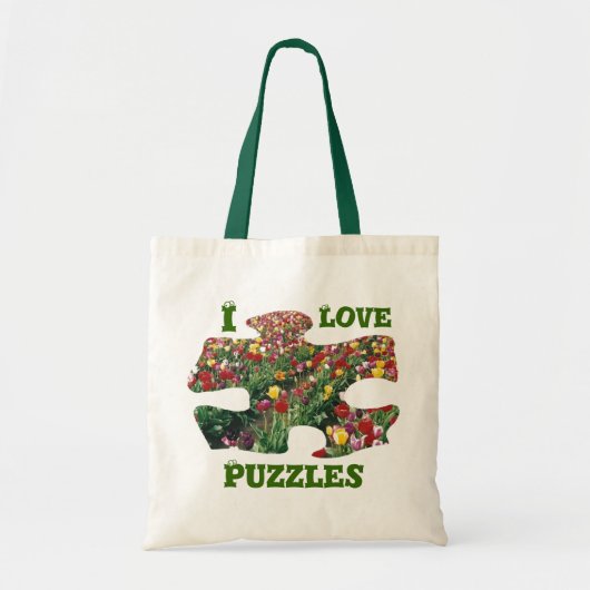 Tulps I Love Puzzles Canvas tas (Voorkant)