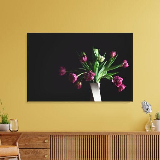 Tulps met schilderkunst canvas afdruk (Insitu (Woonkamer))