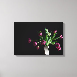 Tulps met schilderkunst canvas afdruk
