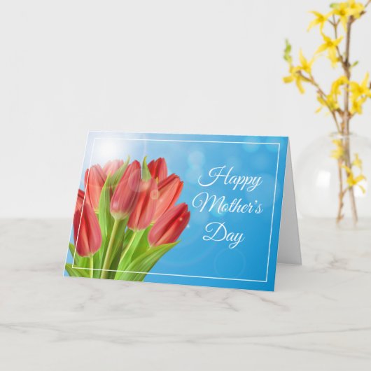 Tulps Moederdag Kaart (Gele Bloem)