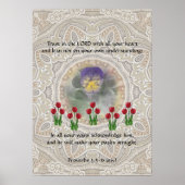 Tulps Viola ~ Proverbs 3:5-6 Poster (Voorkant)