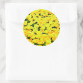 Tulpveld - goudgeel ronde sticker (Tas)
