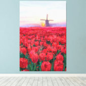 Tulpveld - Landschap - Lente in Nederland Canvas Afdruk (Insitu (Houten vloer))